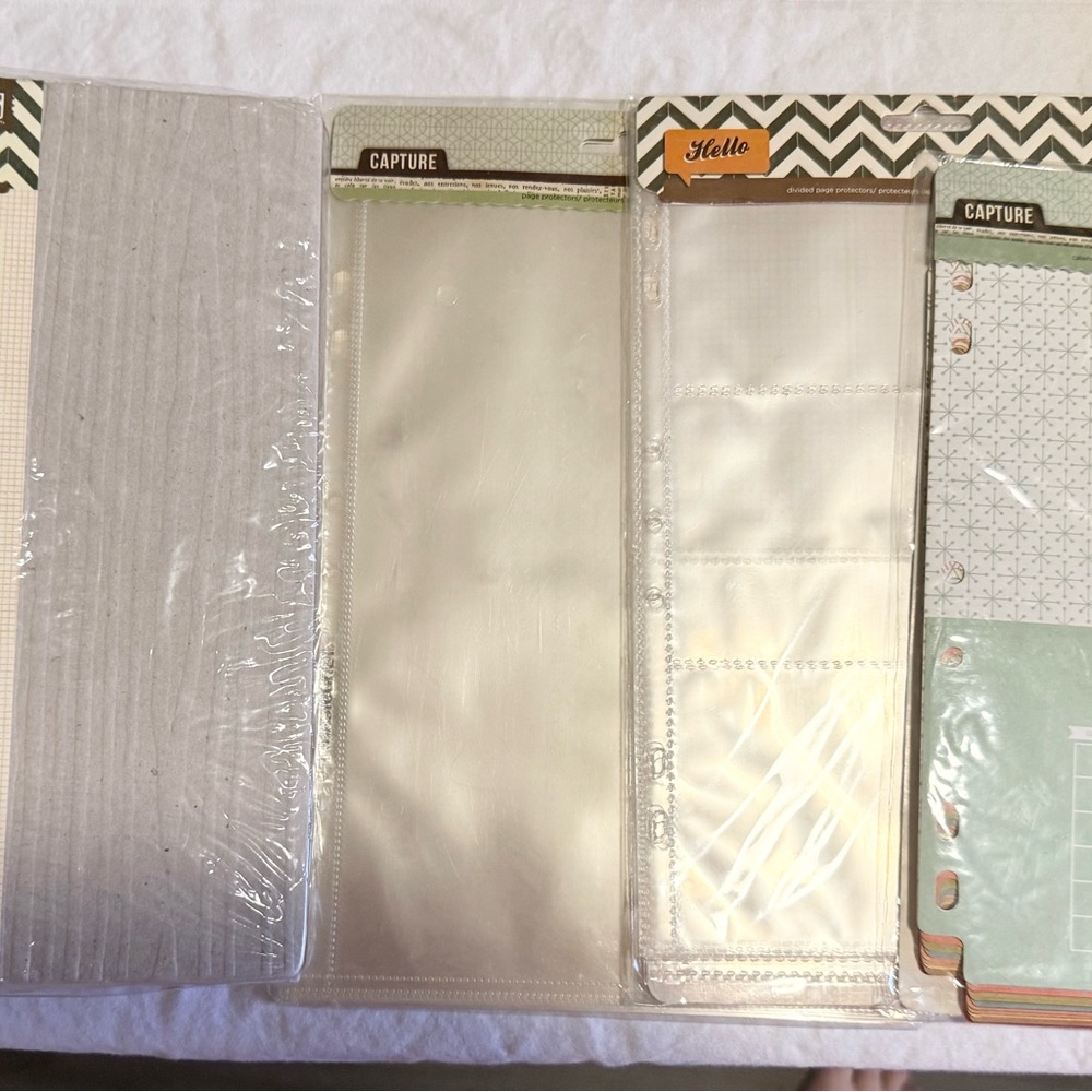 Basic Grey Hello Binder, Pockets and extra Capture Page Protectors Bundle